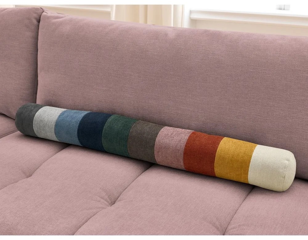 Розов сгъваем/с място за съхранение ъглов диван (ляв ъгъл/L форма) Fuji – Bobochic Paris