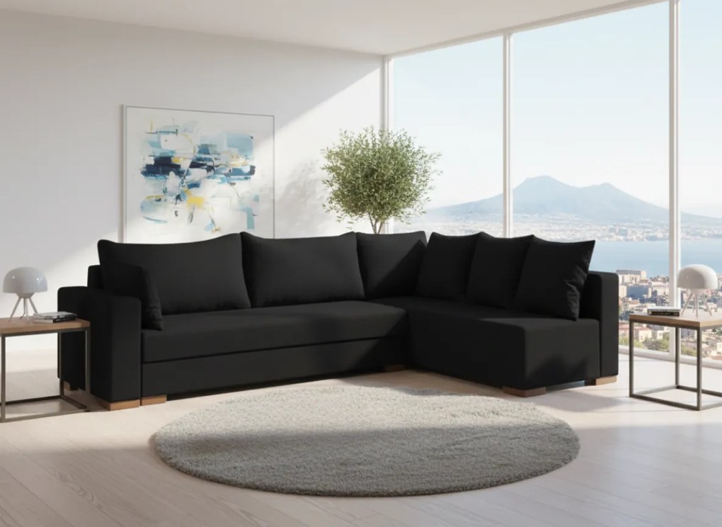 Ъгъл диван Trendy-Left-285φ 185β cm.-Black