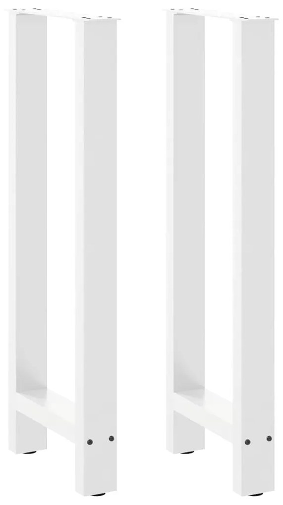 4013341 vidaXL Крака за бар маса, бели, 2 бр., 50 x (100-101) см, стомана