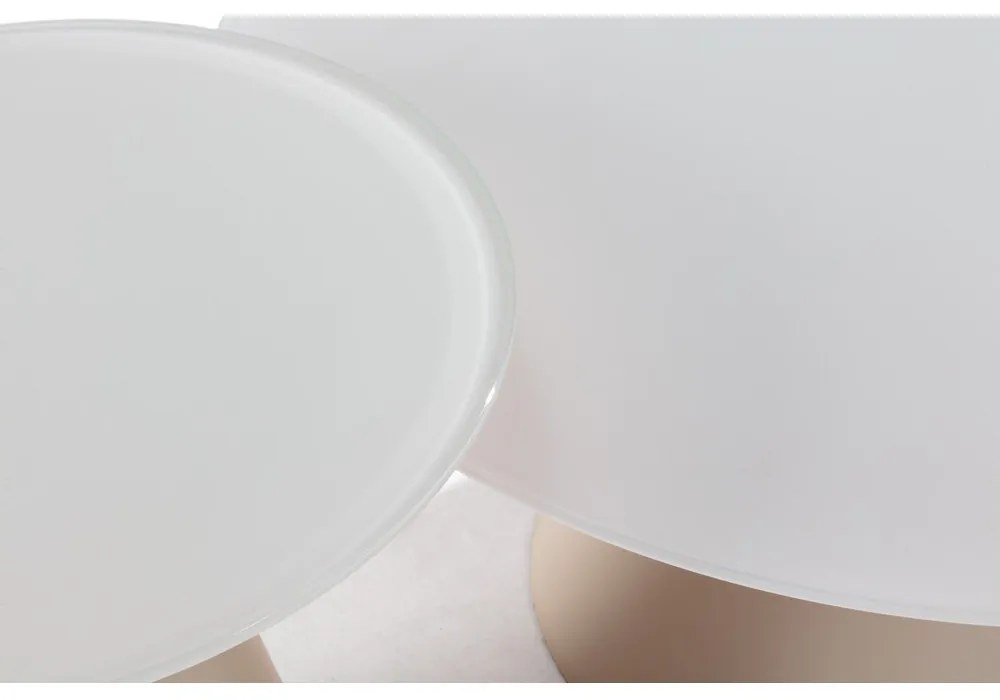 Кремави кръгли масички за кафе в комплект 2 бр. със стъклен плот ø 80 cm Vida – MOME