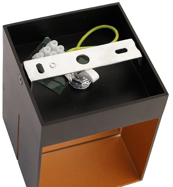 Комплект от 4 стенни аплици черни със злато 9,7 см - Transfer Groove