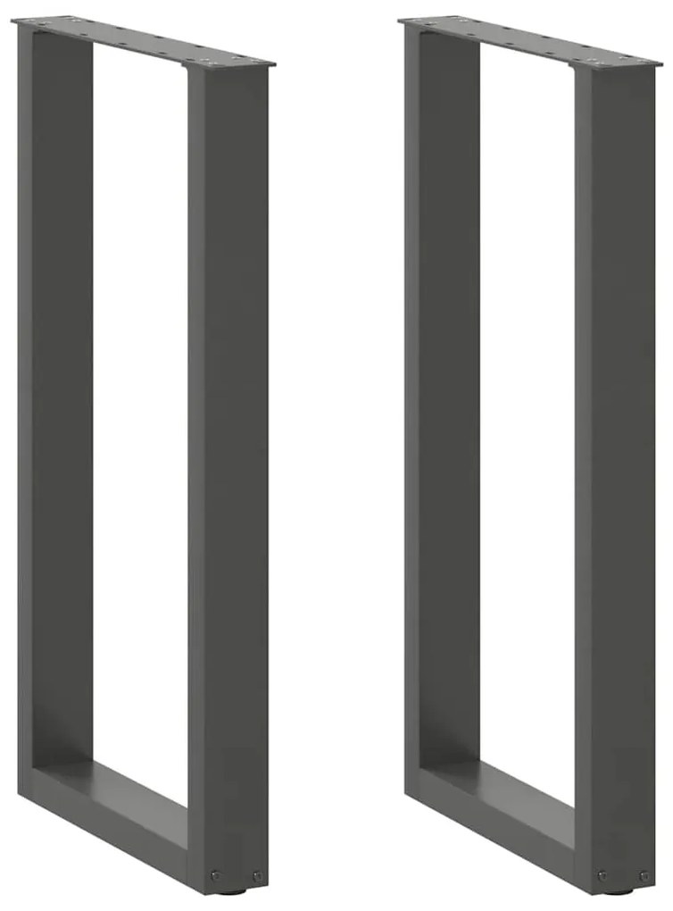 4013218 vidaXL Крака за бар маса, U-образни, 2 бр., антрацит, 40x(90-91) см, стомана