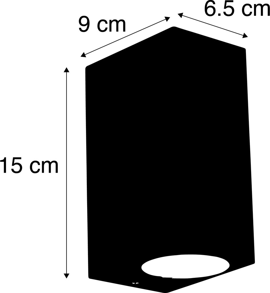 Комплект от 3 интелигентни стенни лампи черни 2-светлини IP44 вкл. Zigbee GU10 - Baleno