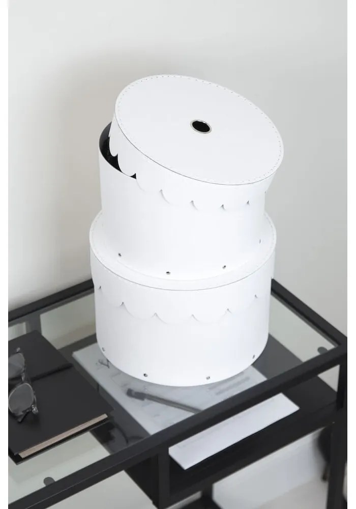 Бели картонени кутии за съхранение в комплект 2 бр. с капаци ø 26x17,5 cm Wilma Paper Laminate – Bigso