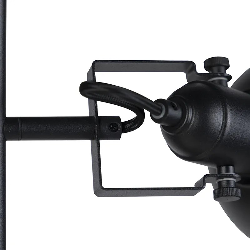 Смарт подова лампа черна със злато 3 светлини вкл. 3 WiFi P45 - Tommy