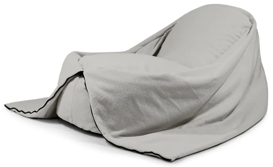 Светлосив детски пуф от букле Cocoon 120 – SLOWDOWN