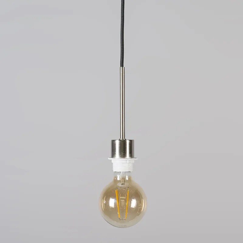 Модерен висящ аплик стомана и черен с абажур 45 см таупе - Combi