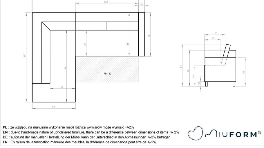 Тъмносин кадифен разтегателен ъглов диван (ляв ъгъл) Lofty Lilly – Miuform
