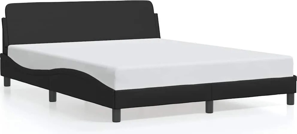 373218 vidaXL Рамка за легло Dover, черна, 160x200 см, изкуствена кожа