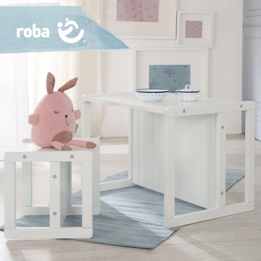 Бяла детска пейка Country Style – Roba