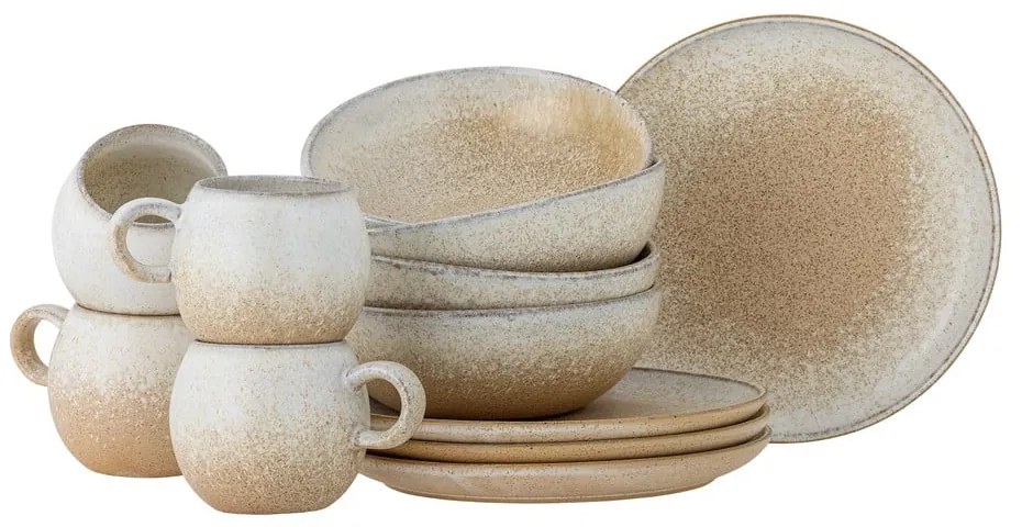 Глинен комплект за хранене 12 бр. Paula – Bloomingville