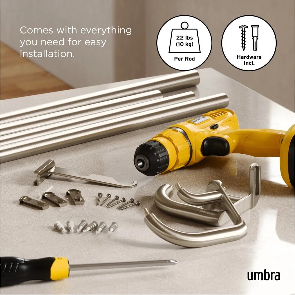 Стоманен разтегателен двоен корниз 213 - 365 cm Twilight – Umbra