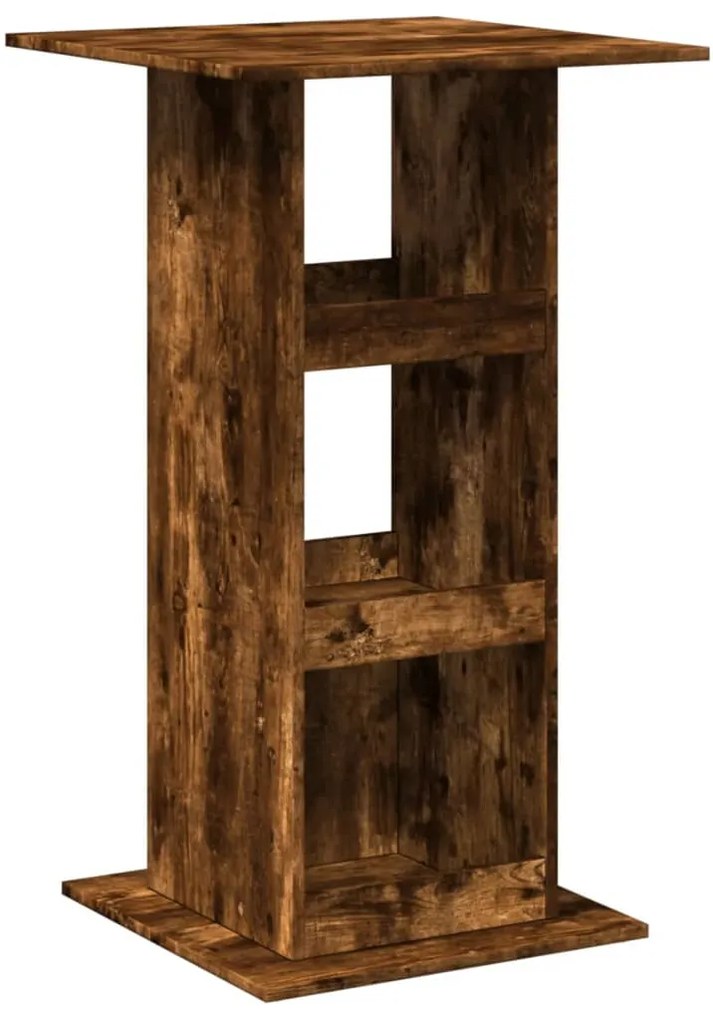 854332 vidaXL Бар маса с рафт, опушен дъб, 60x60x102 см, инженерно дърво