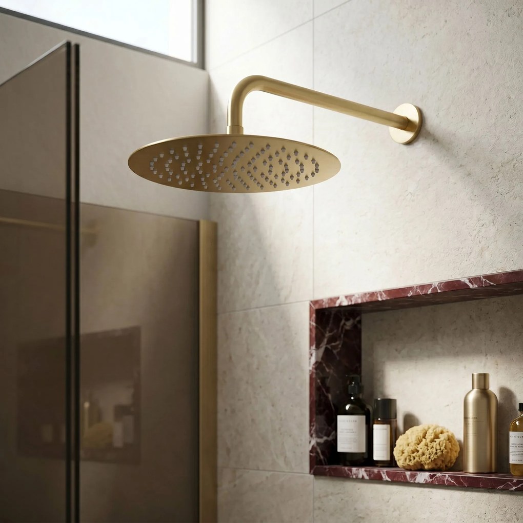 Кръгла душ глава REA JS-P014BG 30cm Brush Gold
