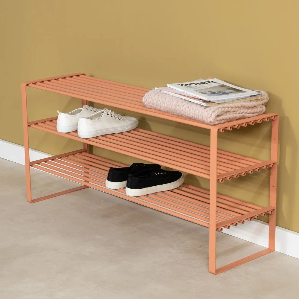 Стоманена стойка за обувки в цвят сьомга 100x48,5x29 cm Rex – Spinder Design