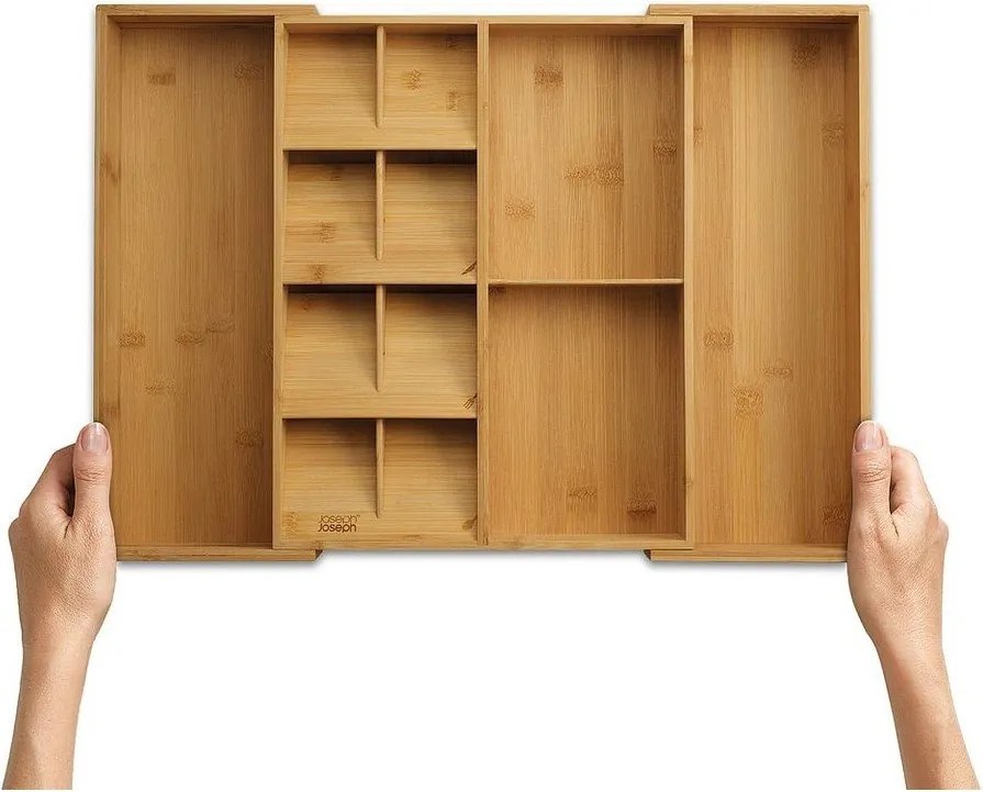 Регулируем бамбуков органайзер за прибори в естествен цвят 32 x 40 cm DrawerStore Bamboo – Joseph Joseph