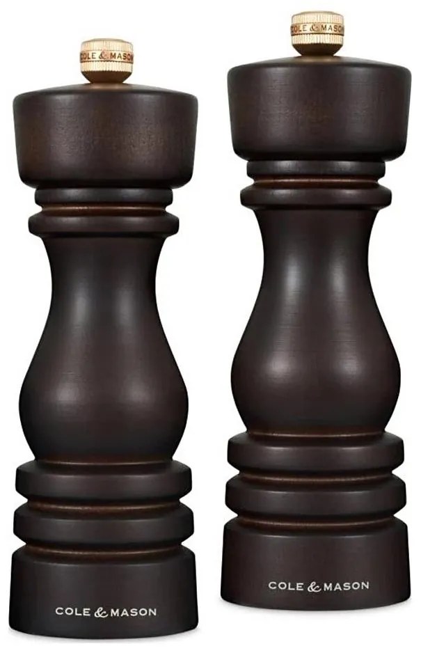 Cole&Mason - Комплект мелнички за сол и пипер LONDON 2 бр 18 см бук/кафяво