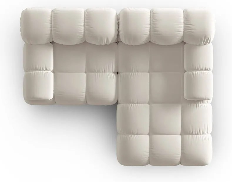 Бежов кадифен модулен ъглов диван (десен ъгъл) Bellis – Micadoni