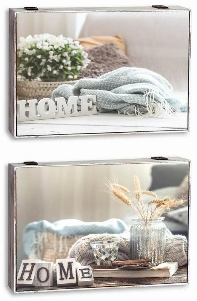 Покривки DKD Home Decor Home Счетоводител 46,5 x 6 x 31,5 cm 2 броя Дървен MDF