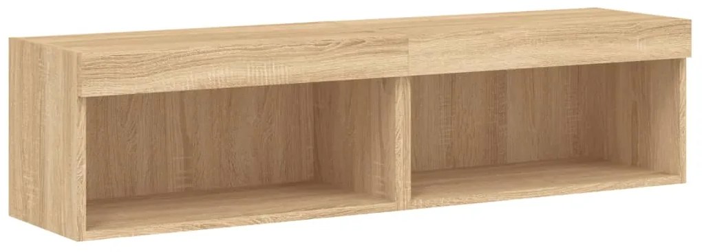 837132 vidaXL ТВ шкафове с LED осветление 2 бр дъб сонома 60x30x30 см