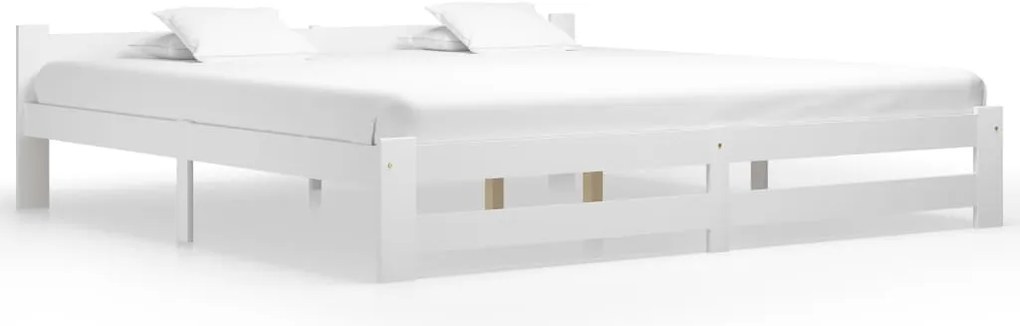 322004 vidaXL Рамка за легло, бяла, бор масив, 200x200 см