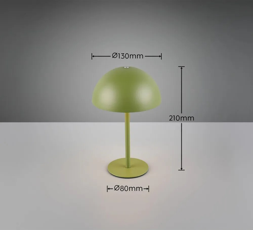 Зелена LED настолна лампа с метален абажур (височина 21 cm) Munoz – Reality