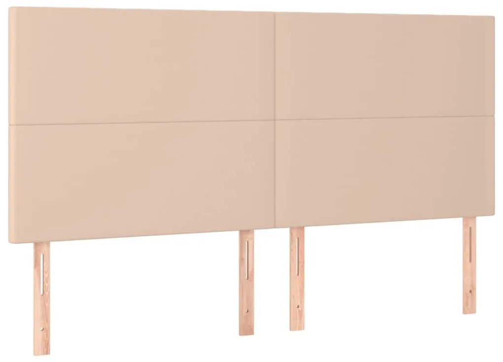 3116159 vidaXL Горни табли 4 бр капучино 90x5x78/88 см изкуствена кожа