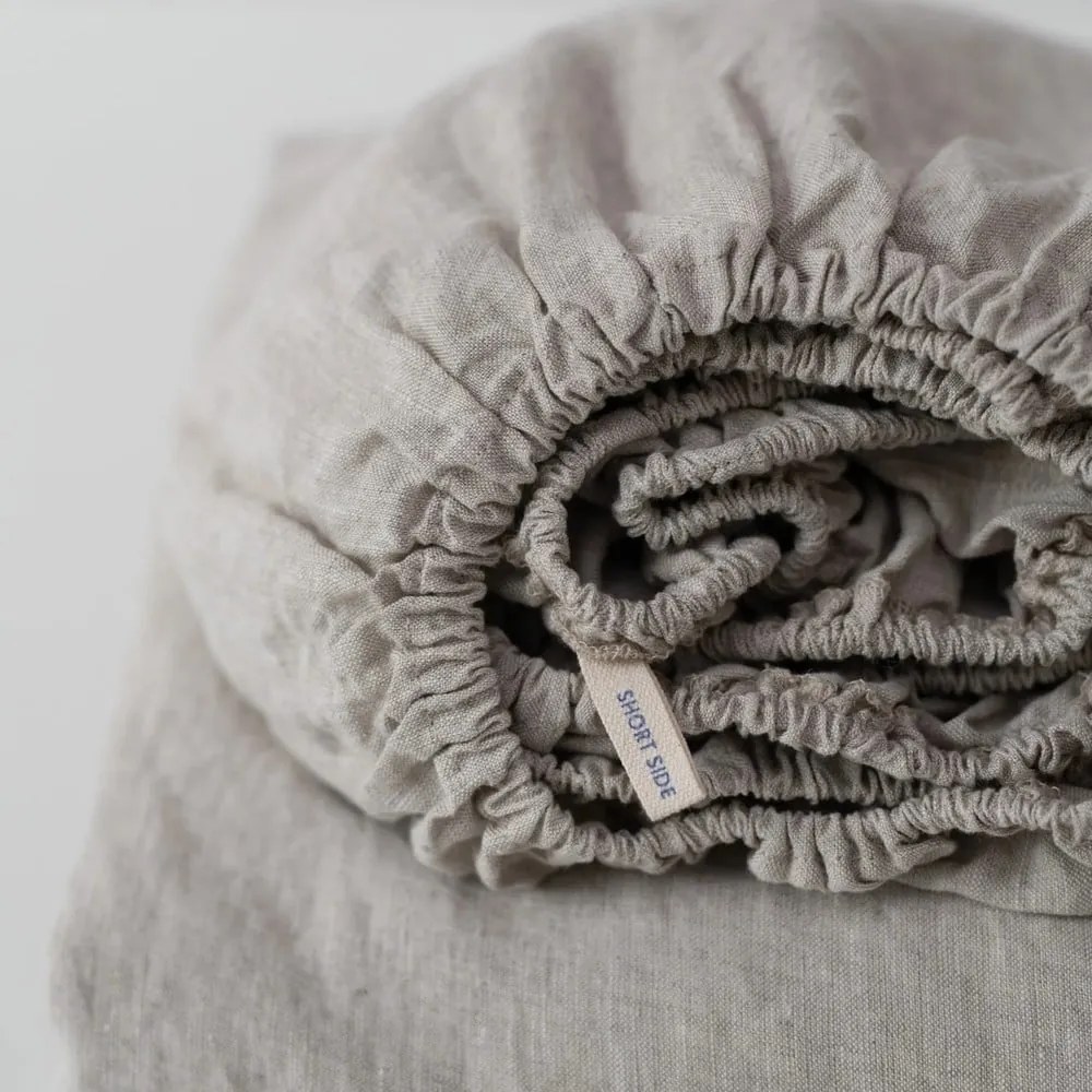 Еластичен ленен чаршаф естествен 140x200 cm Natural – Linen Tales