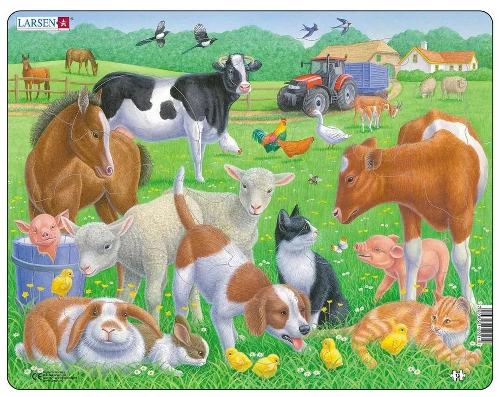 Larsen - Пъзел: Детски – "Домашни животни" - 15 части, голям