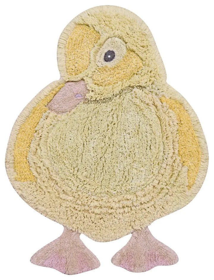 Жълт ръчно изработен памучен детски килим подходящ за пране 95x120 cm Ducky – Lorena Canals