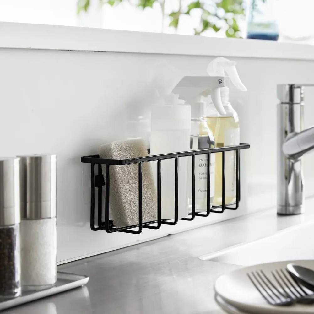 Черна метална стойка за перилни препарати без пробиване Film Hook – YAMAZAKI