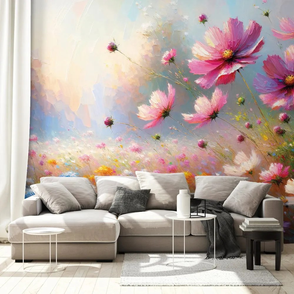 Тапет – Цветни полски цветя в разцвет