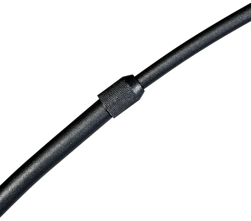 Модерна аркова лампа черна с черна платнена абажур - Arc Basic