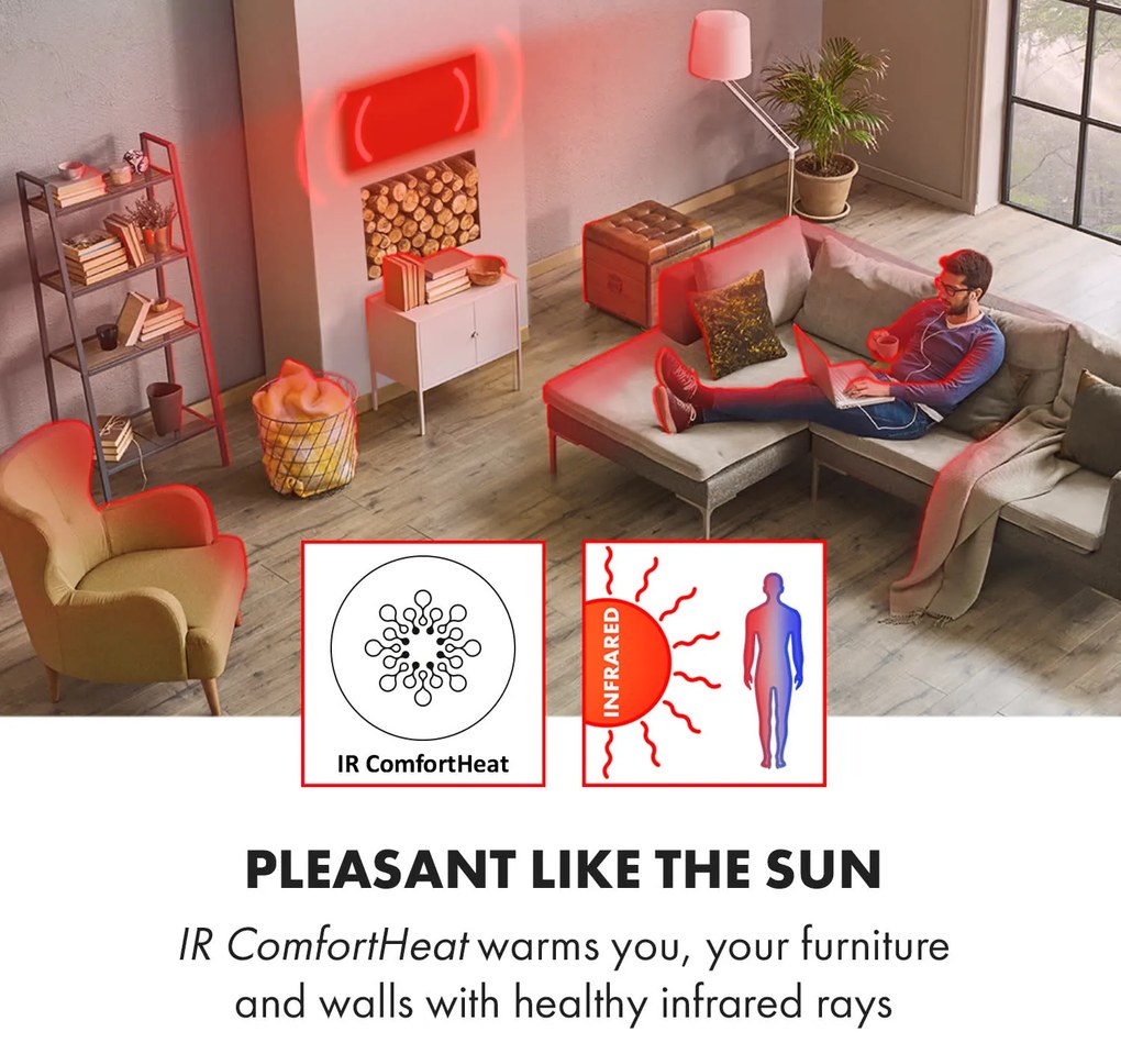 Klarstein HEATPAL MARBLE инфрачервена печка 1300W съхранение на топлината мрамор алуминий