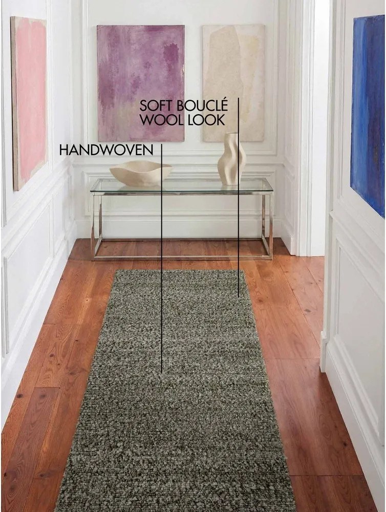 Зелена ръчно изработена пътека от букле 80x200 cm Notting Hill Portobello – Ted Baker
