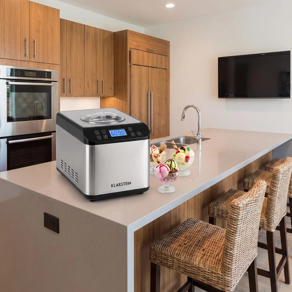 Klarstein VANILLY SKY FAMILY, машина за сладолед замразен йогурт 250W 2.5л, сребриста