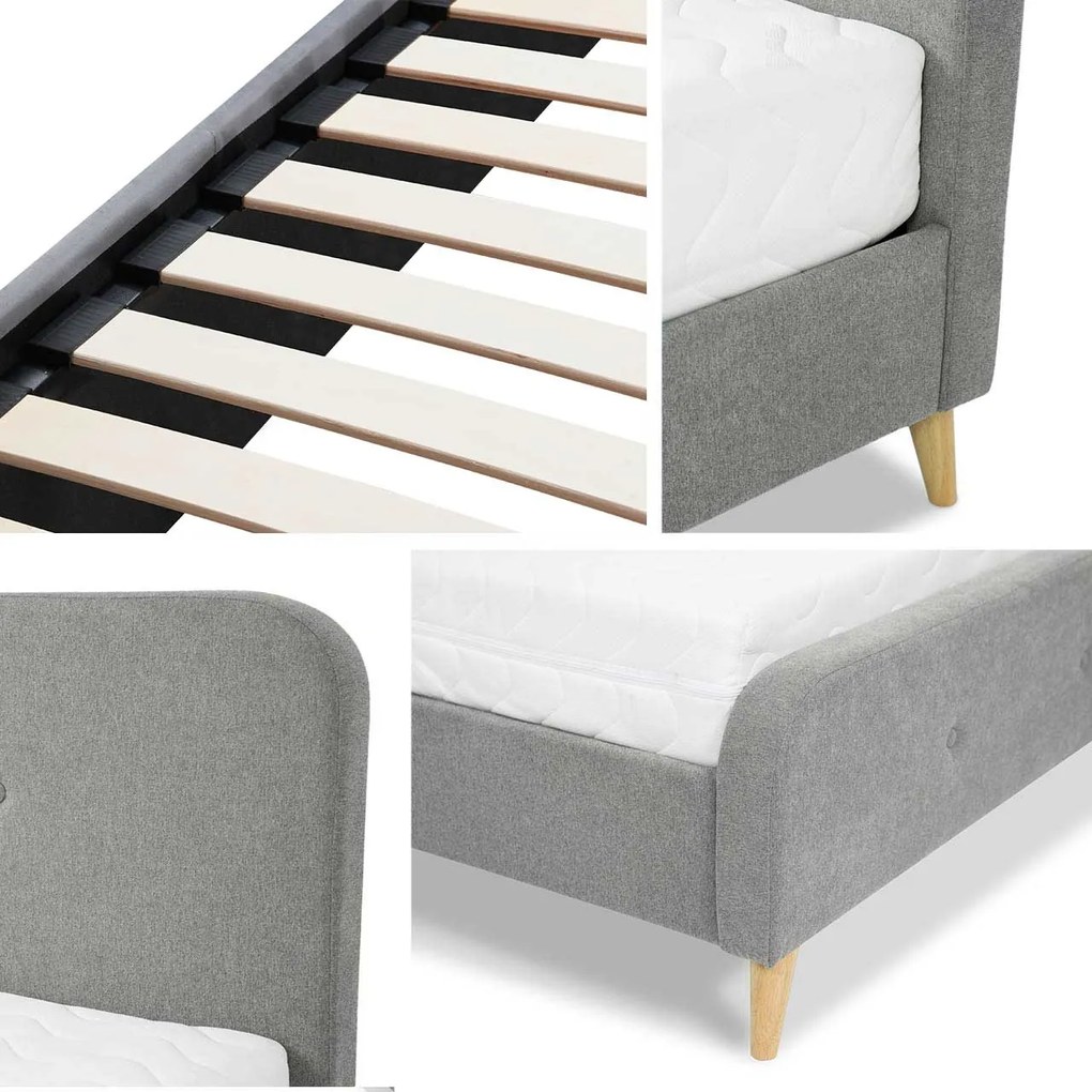 Επενδυμένο κρεβάτι Loham-Gkri-140 x 200