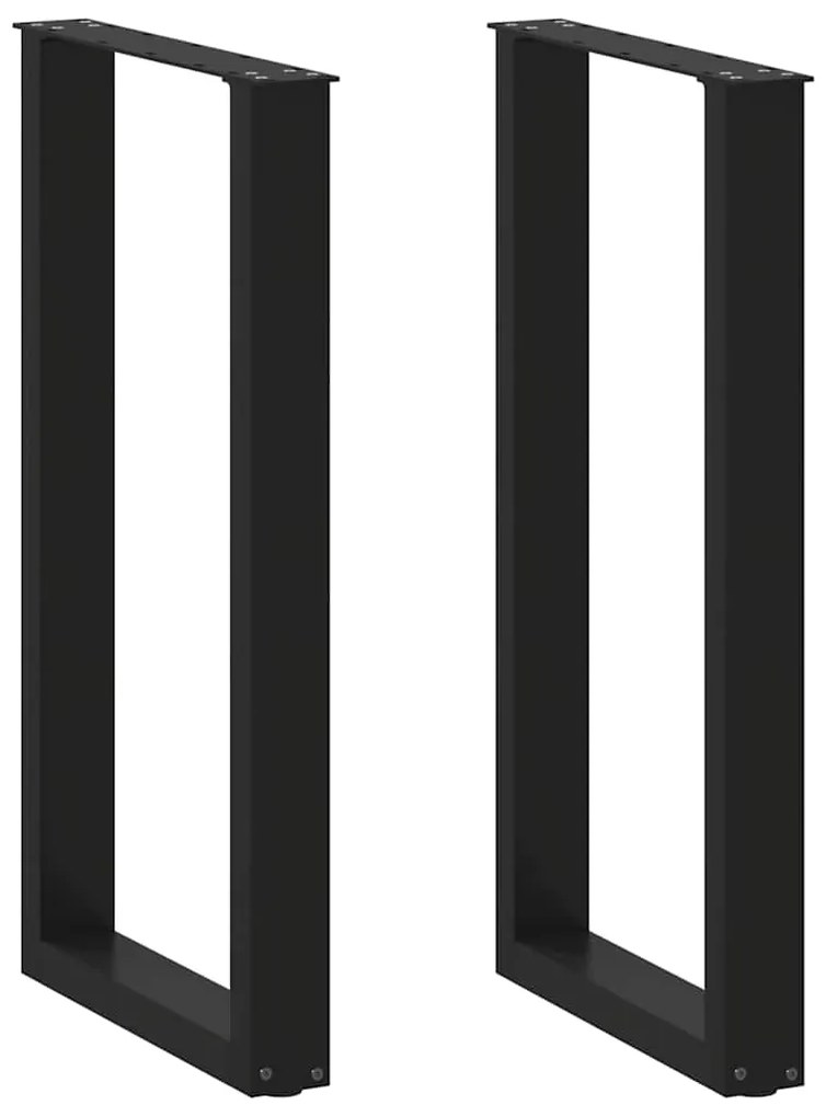 4013216 vidaXL Крака за бар маса, U-образни, 2 бр., черни, 40 x (90-91) см, стомана