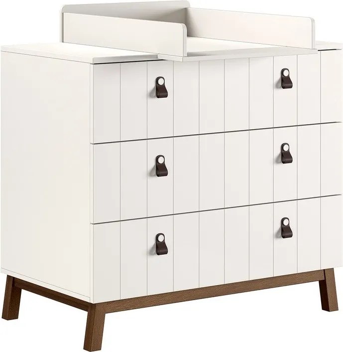 Бежов детски скрин с маса за преповиване 98,5x94x57 cm Sezane – Vipack