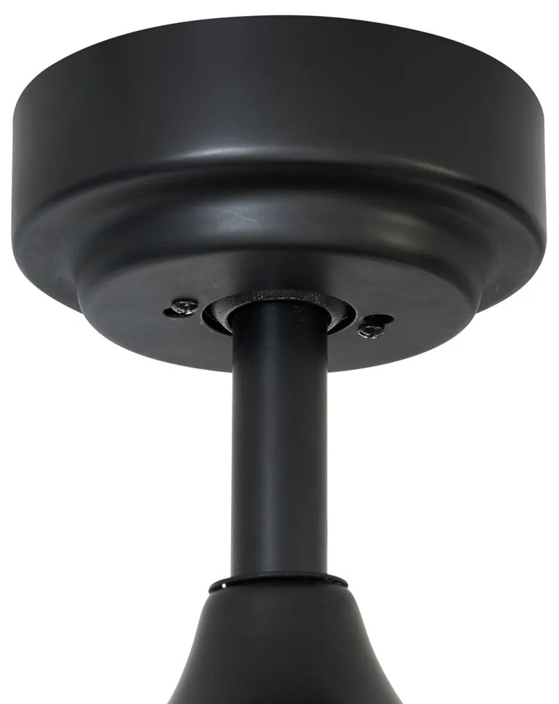 Вентилатор за таван черен с дървен принт 132 см вкл. LED димируем с дистанционно управление - Joly