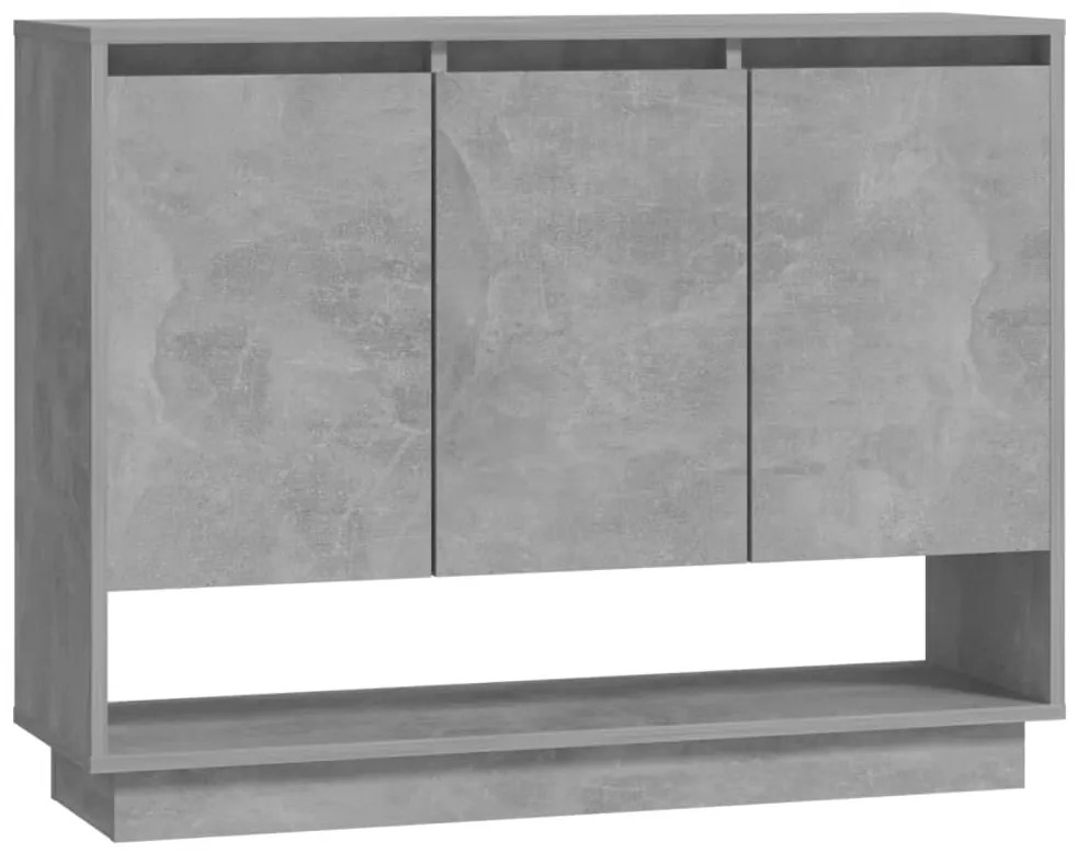 809534 vidaXL Сайдборд, бетонно сив, 97x31x75 см, инженерно дърво