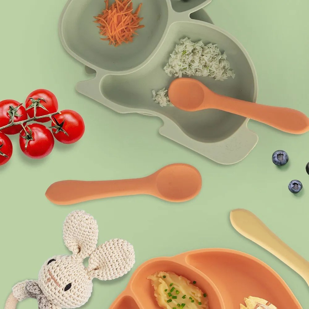 Оранжева детска лъжичка от силикон – Orion