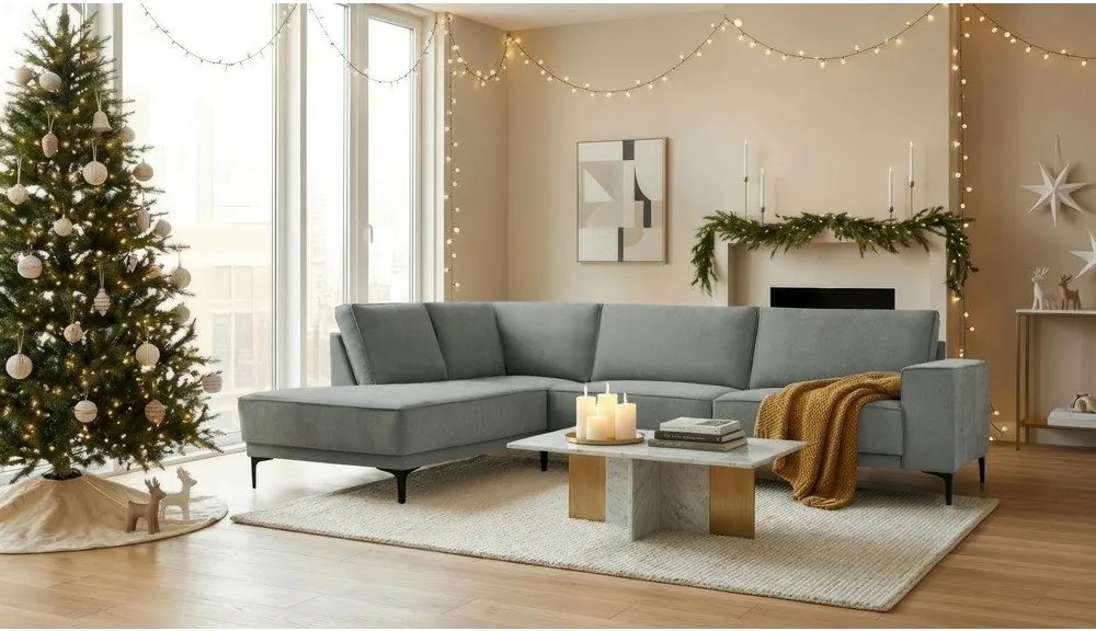 Тъмносив ъглов диван (ляв ъгъл) Copenhagen – Scandic