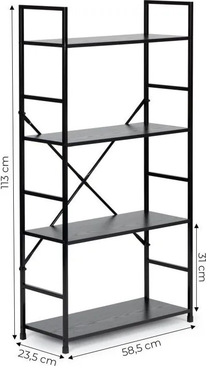 Голяма етажерка на 4 рафта ModernHome, дизайн в стил лофт