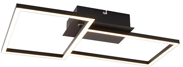 Таванна лампа квадратна черна 3-степенна димируема - Plazas Novo