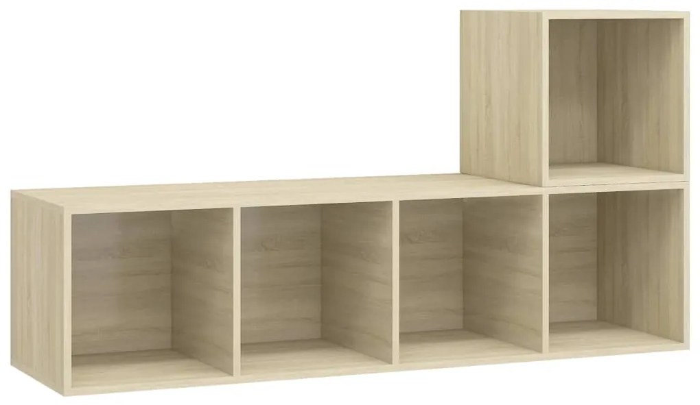 3079802 vidaXL Комплект ТВ шкафове от 2 части, дъб сонома, инженерно дърво