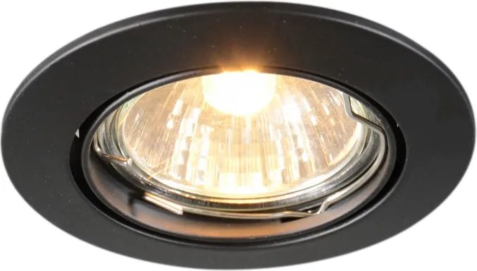 Интелигентен вграден прожектор черен, накланящ се, вкл. Wifi GU10 - Edu