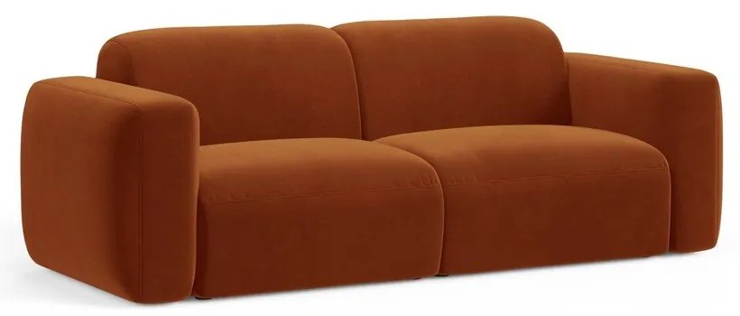 Теракотен кадифен диван 220 cm Strino – Cosmopolitan Design