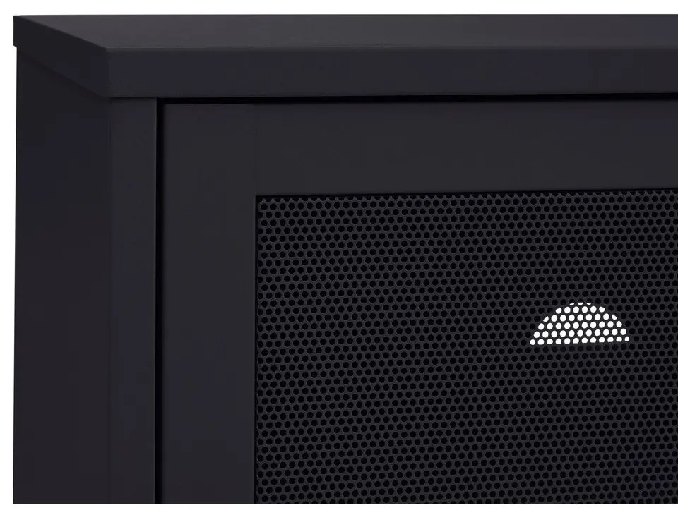 Черна метална маса за телевизор 160x55x45 cm Veep – Unique Furniture