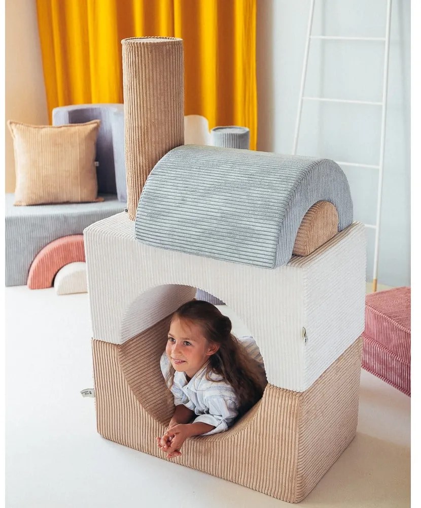 Велурено игрище от пяна в цвят мента 75x49x37 cm Rainbow Montessori – Wigiwama